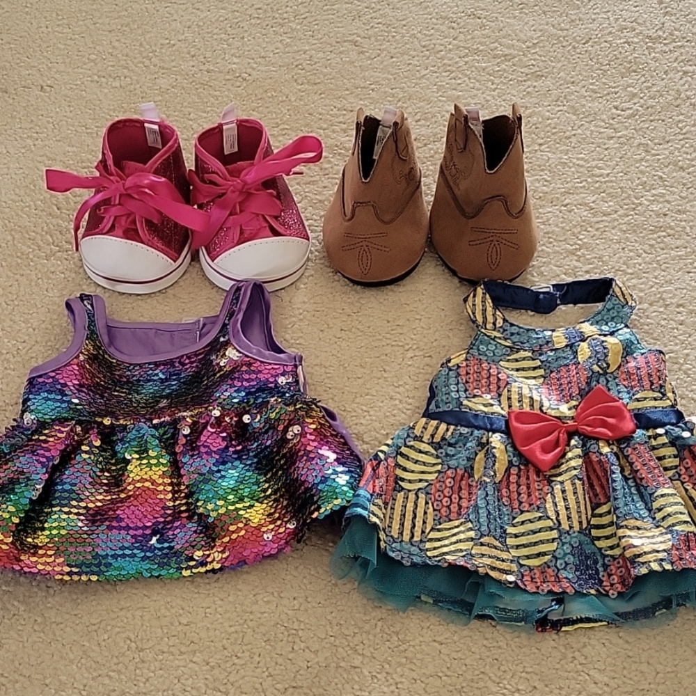 Build-A-Bear shoes and dresses